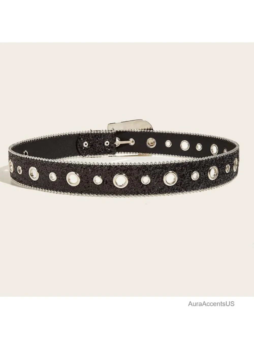 Rhinestone Bling Skinny PU Leather Belt for Women Western Cowgirl Jeans